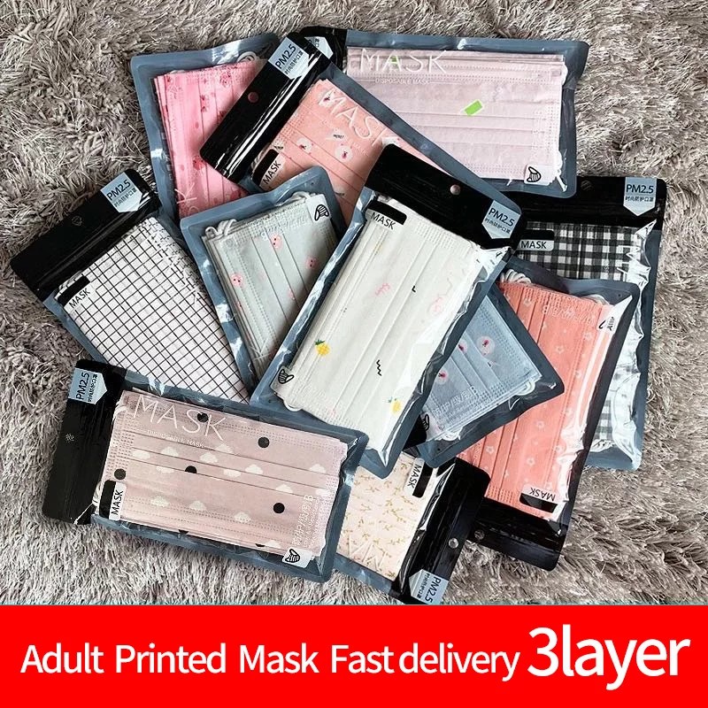 Masker mulut Hijab isi 10pcs Motif Tebal Dewasa IMPORT High Quality Headloop IDOL K-POP KPOP KOREA