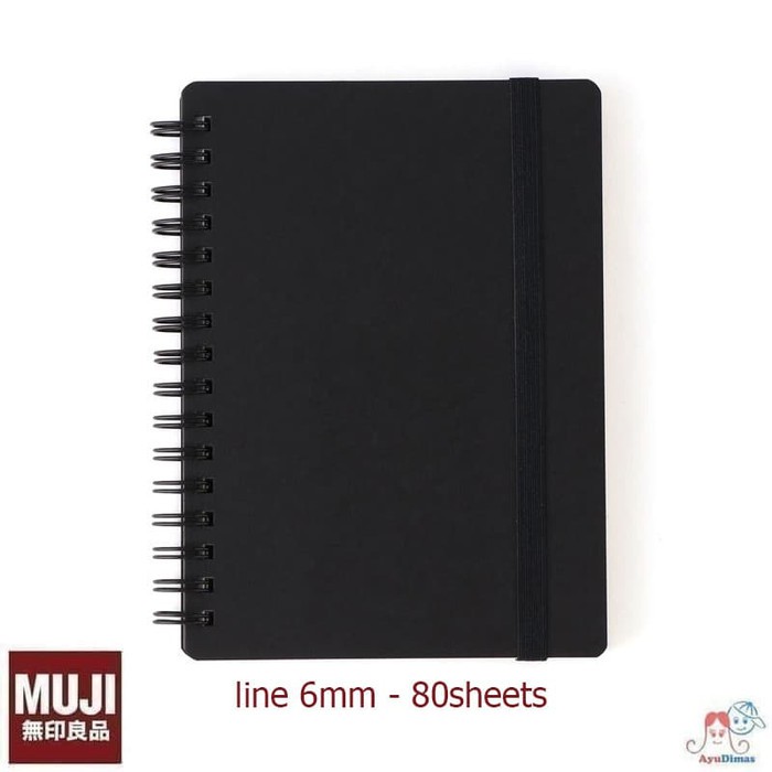 

MUJI - LINE Notebook with rubber strap - buku catatan garis - notes