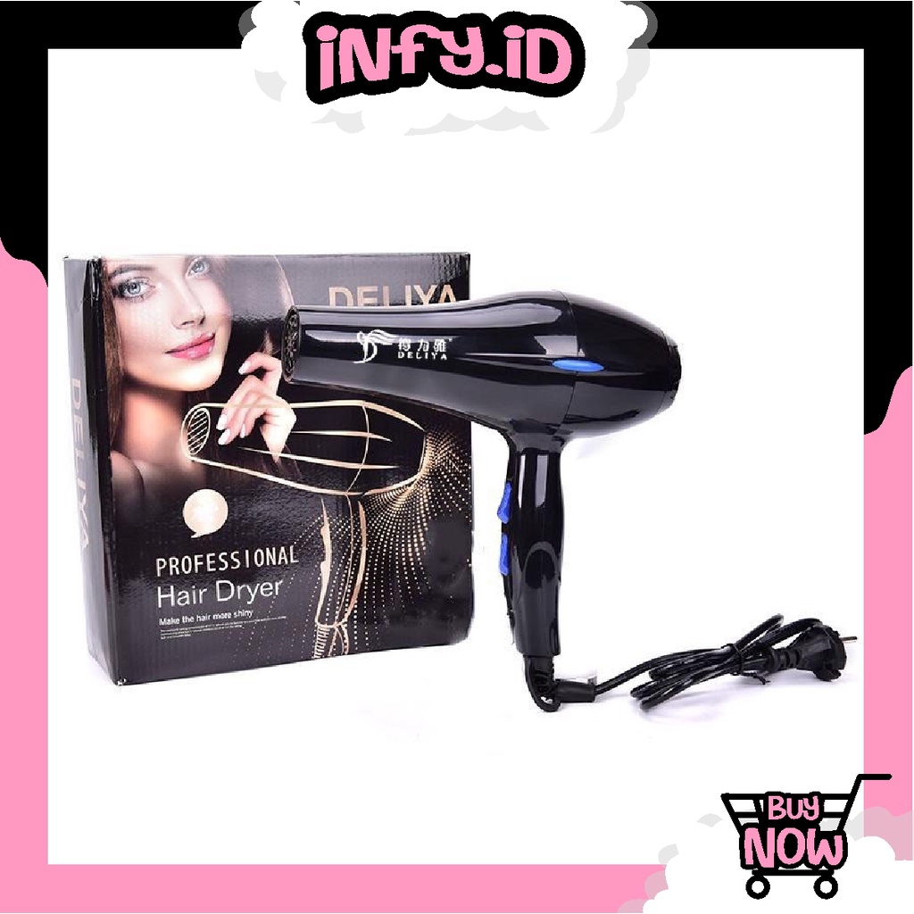 INFY - R348 HAIR DRYER DELIYA PENGERING RAMBUT MODERN PROFESIONAL SALON DENGAN SUHU BISA DIATUR