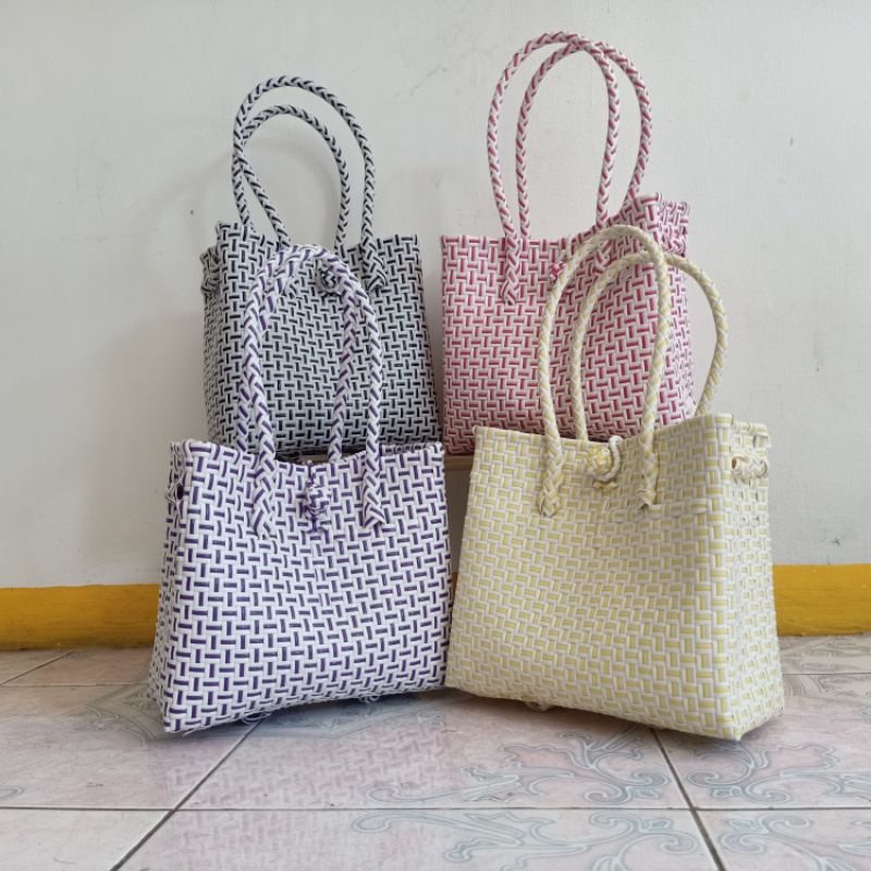 Tas Anyaman Jali Premium Size S dan M Putih Hitam Biru Kuning Pink Merah Hijau Ungu Juragantasanyama