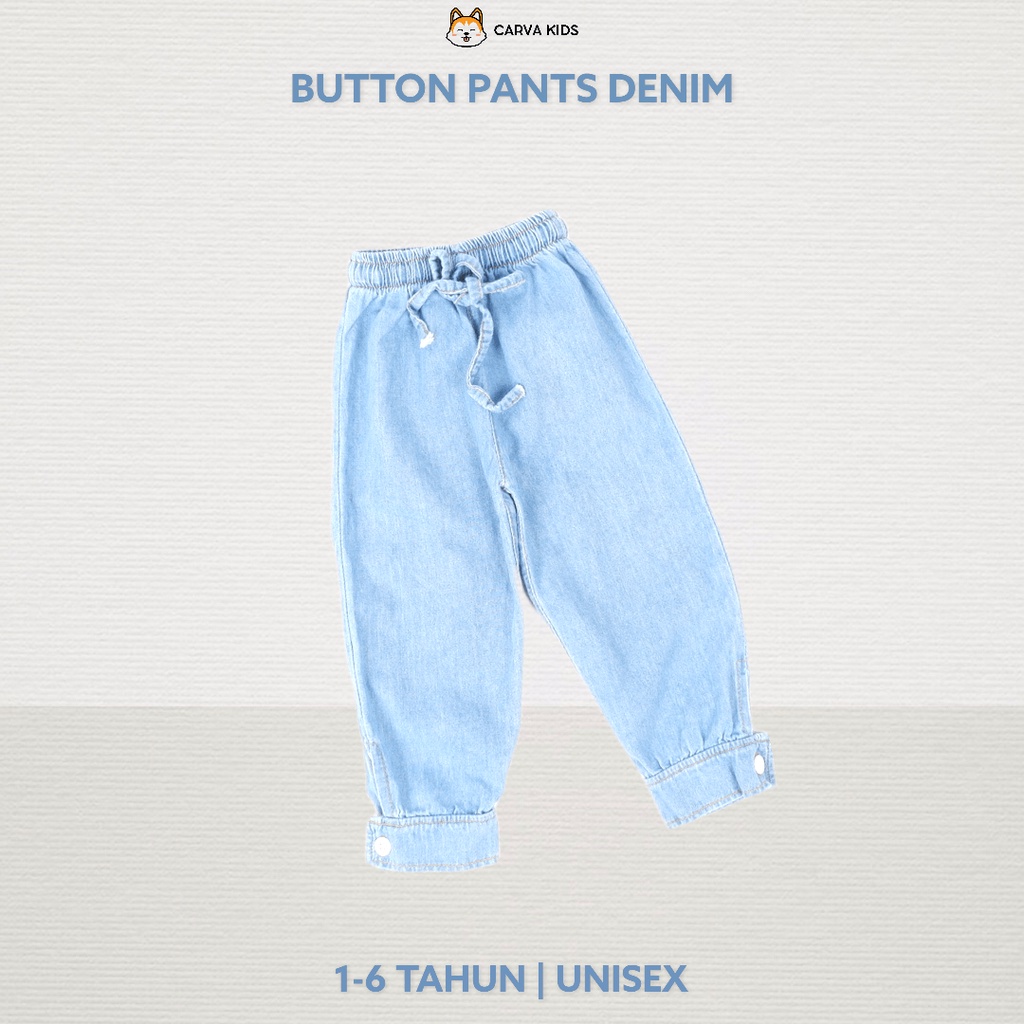 CELANA PANJANG CARVA JEANS JOGGER ANAK KANCING BUTTON POLOS BESTSELLER LUCU IMUT