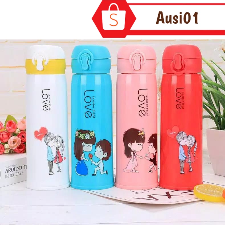 (300gr) BOTOL MINUM - TUMBLER - BOTOL KACA KANCING - TERMOS AIR PANAS -  TUMBLER STARBUCKS - TUMBLER