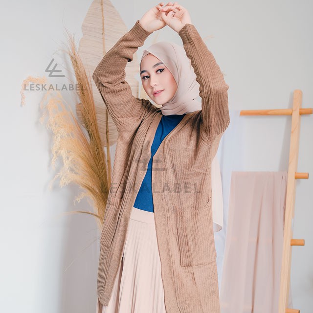 Cardigan Panjang Rajut Oversize Wanita Belle Tebal Long Cardi Premium Not GFS