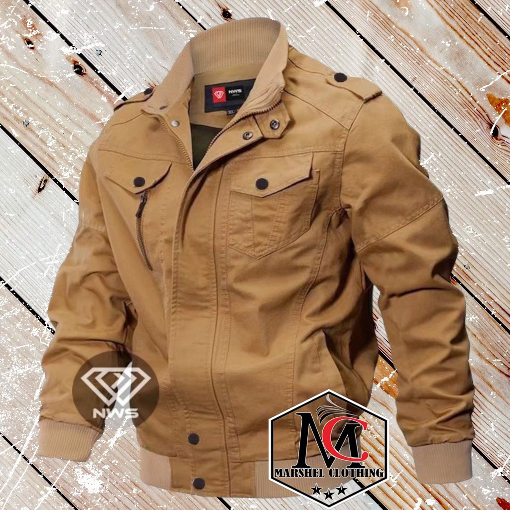 RCL - JAKET PRIA BOMBER MILITARY KLASIK NWS / Jaket Canvas Keren Pria | Jaket Canvas Greater Cowok