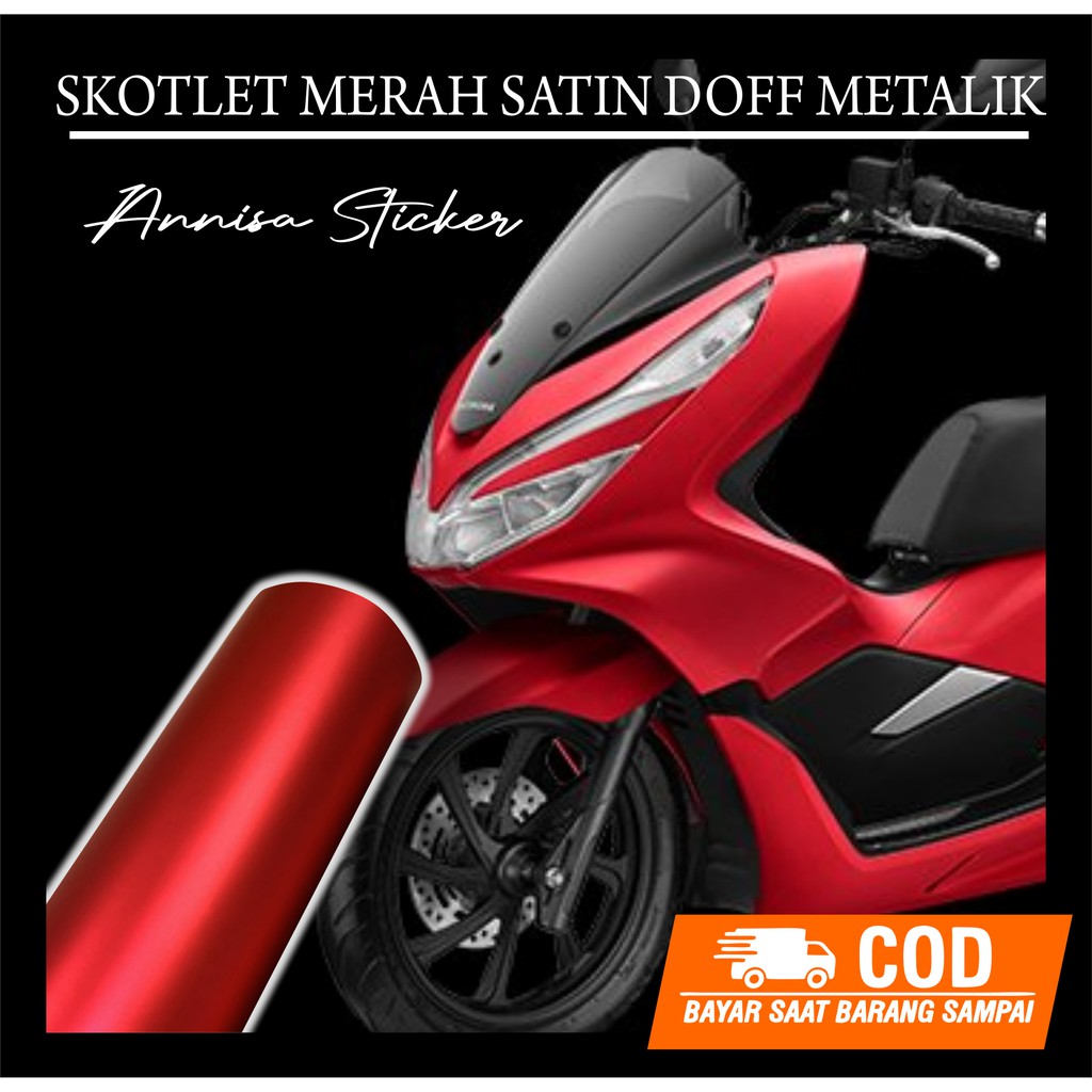 Skotlet merah Doff Metalic satin / merah doff metalic