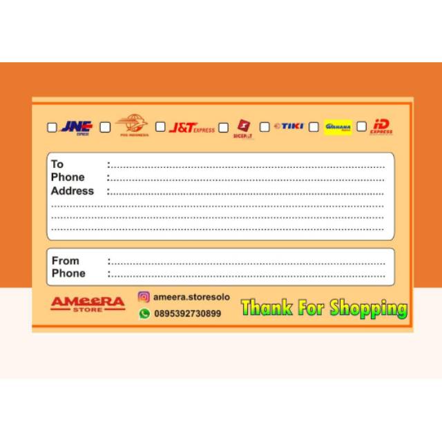 

Label olshop full warna (bukan stiker ) desain bisa custom