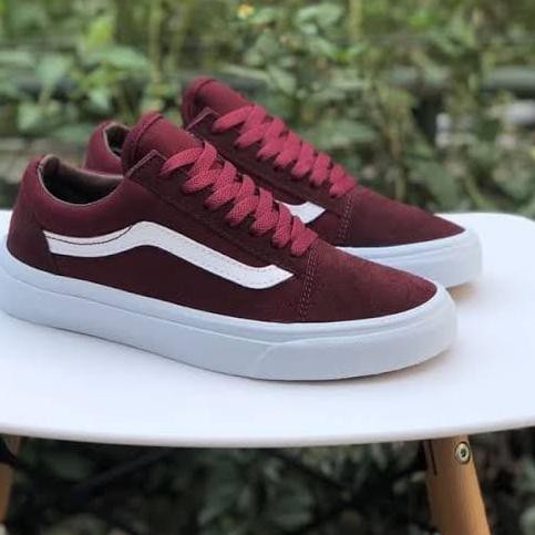 vans old skool merah maroon original