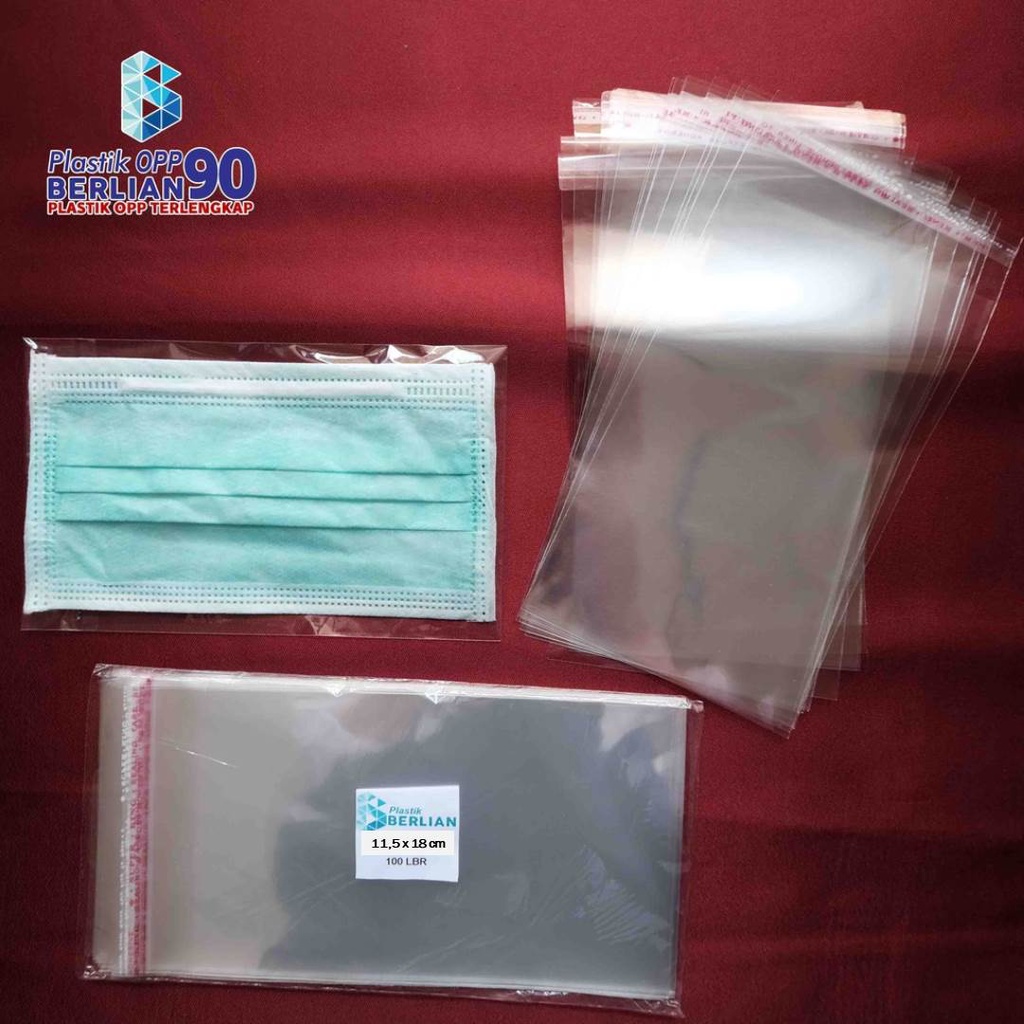 

Plastik OPP 11,5 X 18 CM 18 MIC 100LBR / PLASTIK MASKER MEDIS TERMURAH