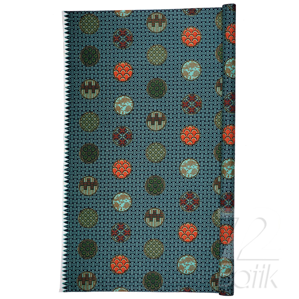 KAIN BATIK KATUN Premium Motif Lingkar Modern Warna Biru Muda Tosca Toska 721810 Cap 72 Jarik Jarit Samping Kebat Panjang Batik Katun Modern Premium Bahan Seragam Batik Pernikahan Kantor Keluarga Murah Kamen Jadi Batik Bali Lembaran