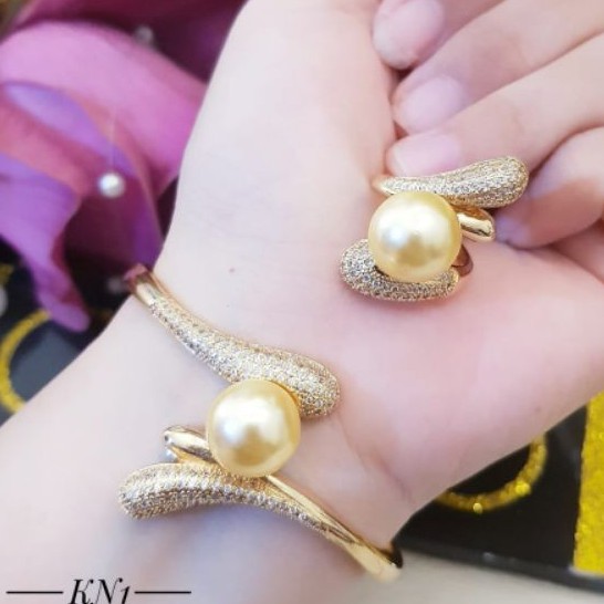 Set Perhiasan Gelang dan Cincin Mutiara Air Tawar 629