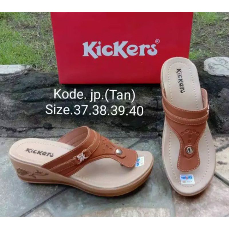 (COD) SANDAL JEPIT WEDGES WANITA KICKERS TERBARU SENDAL JAPIT CASUAL KASUAL FLAT SELOP SLOP WEDJES