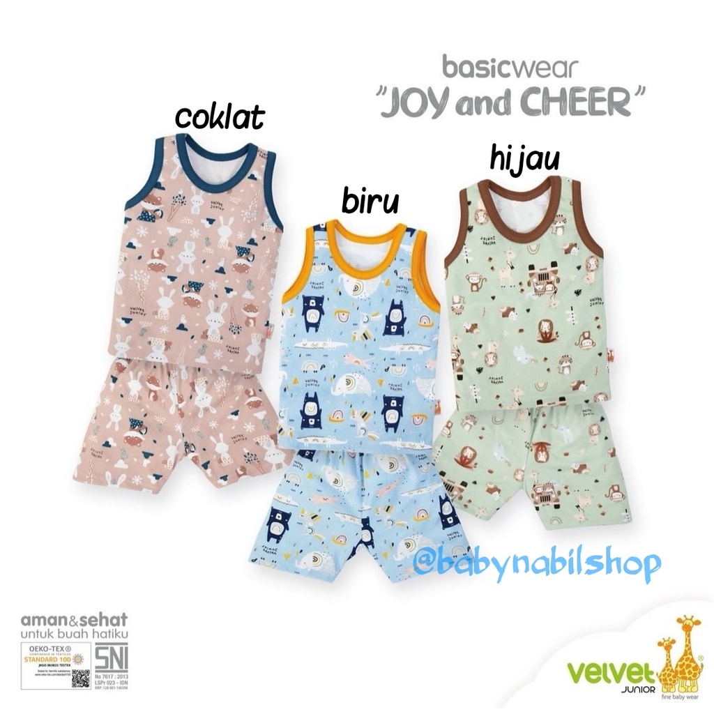 [Size SML] Setelan Kutung Velvet Junior - Seri Joy and Cheer (Baju Bayi)