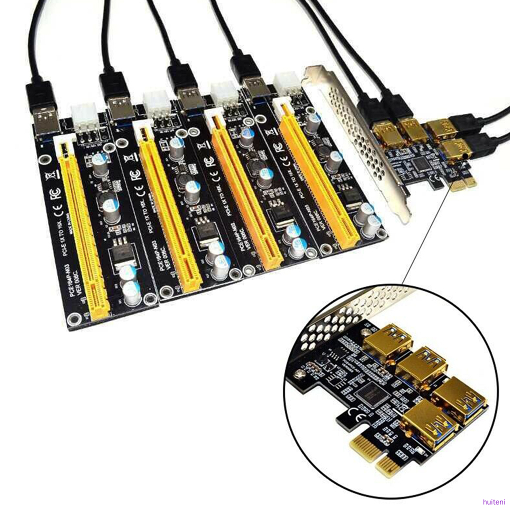 Papan Adapter Expansion Card Pci-E Ke Usb 1-4 Dengan 4 Usb 3.0