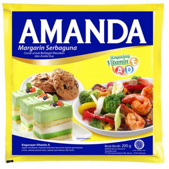 

AMANDA Margarin Serbaguna 200g - Mentega Margarine Masak - Cooking Butter