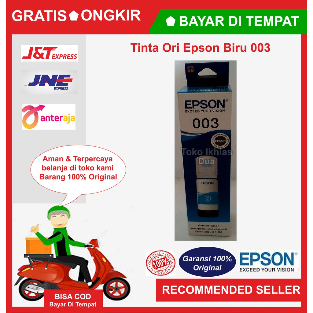 REFILL EPSON 003 Cyan /  tinta epson PRINTER / tinta epson / tinta printer / tinta / 003