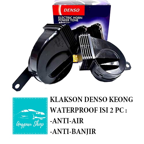 Paket Klakson Denso Waterproof Electric Horn Keong Powertone Relay Anti air tahan air termurah