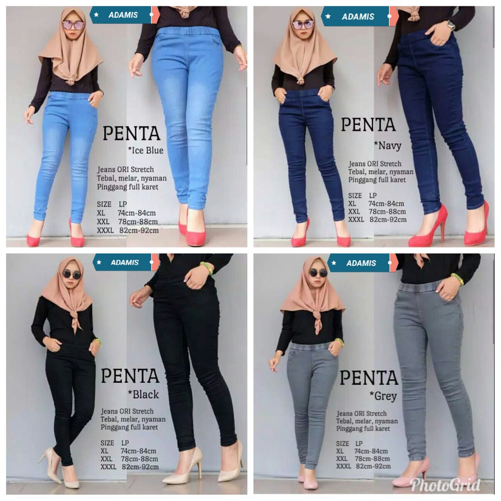 CELANA WANITA JEANS WANITA Bahan Softjeans Legging Jegging Melar Pinggang Karet Murah