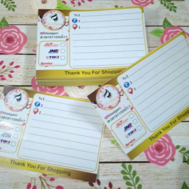 Stiker pengiriman/ shipping card ukuran 10*15cm