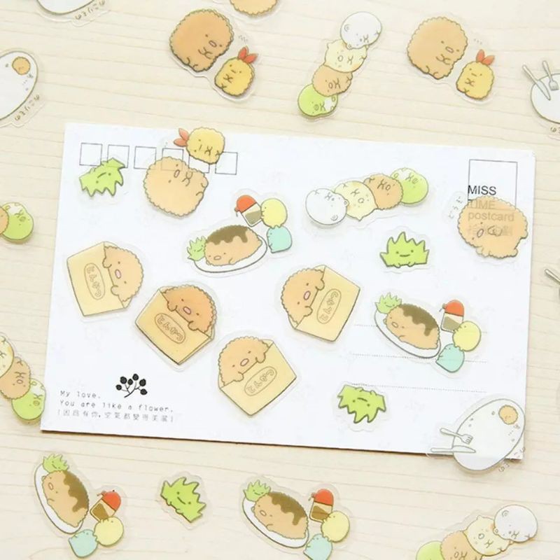 Sticker transparan sumikko gurashi stiker lucu cute scrapbook photobook kpop idol korea