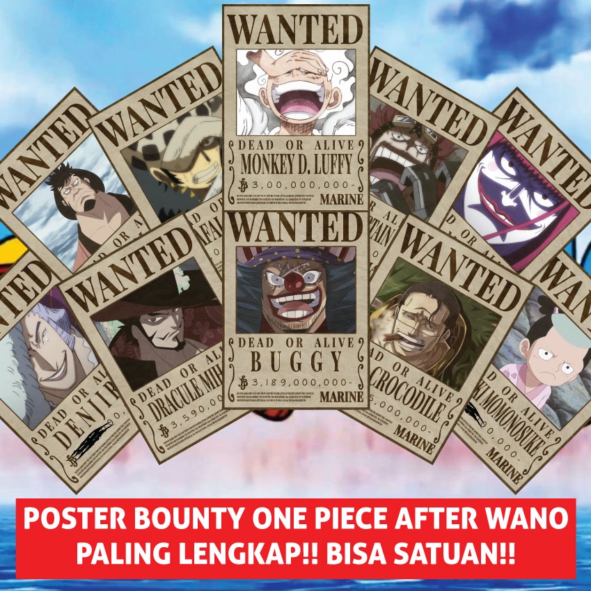 Poster Bounty One Piece After Wano Paling Lengkap BISA SATUAN