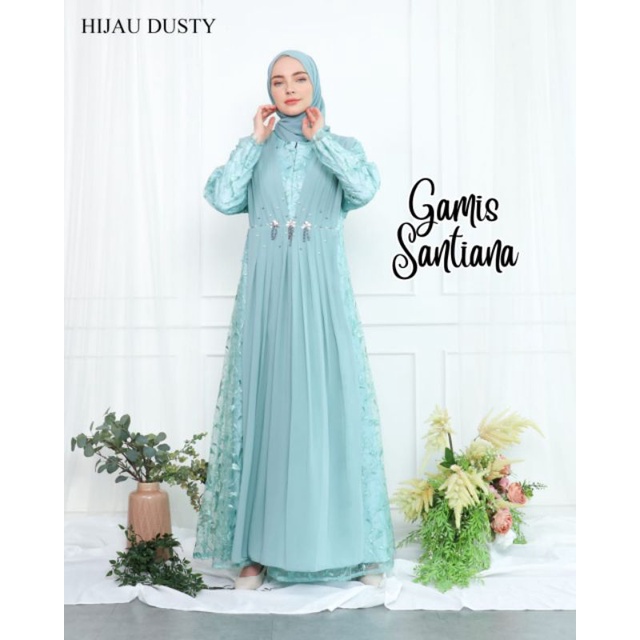 SANTIANA Gaun pesta muslimah gamis mewah  wisuda kondangan bridemaids walimatul