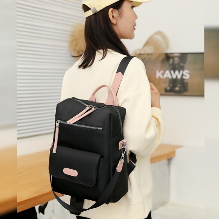 TAS RANSEL WANITA ANTI AIR BACKPACK HITAM PREMIUM SASAY GENDONG TA466B5 PUNGGUNG SEKOLAH KERJA BESAR KULIAH IMPORT BATAM CEWEK KEKINIAN FASHION REMAJA