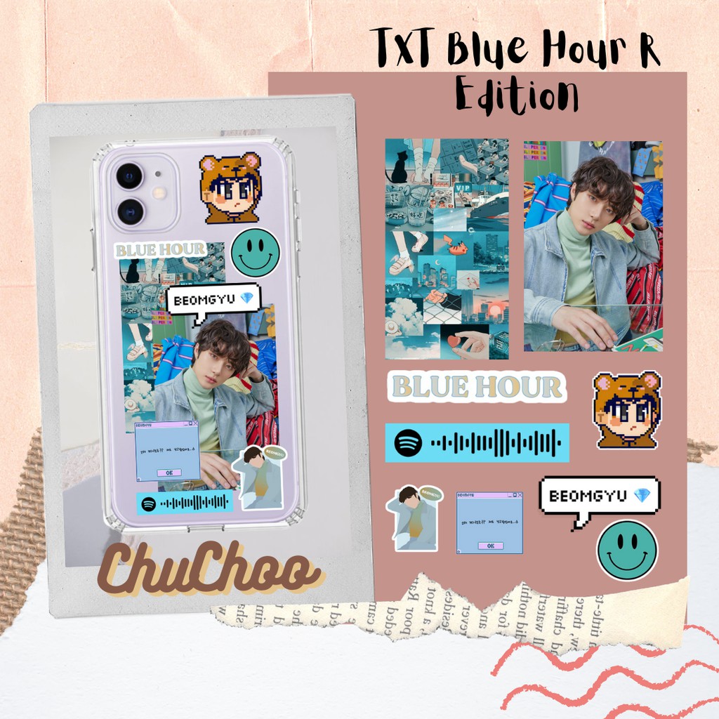 ChuChoo DIY Case TXT Blue Hour R Edition FREE Key Chain Lightstick TXT (Baca Deskripsi)