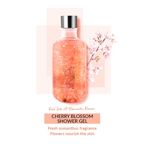 BIOAQUA Shower Gel Abstract Fresh Petals Mandi Cair Jasmine Flowers/Osmanthus/Cherry Blossom body wash pria wanita perawatan &amp; kecantikan tubuh