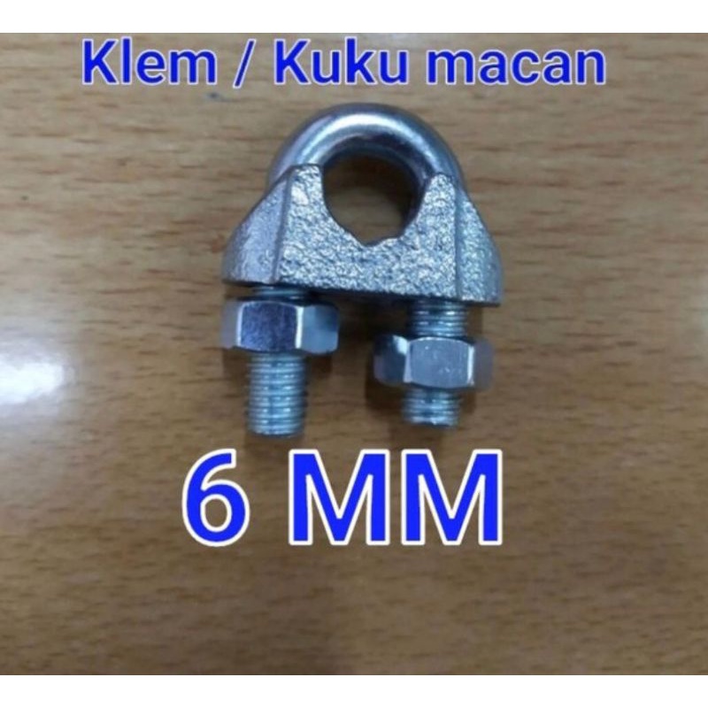 Klem sling M6 klem seling 6mm 1/4 kuku macan