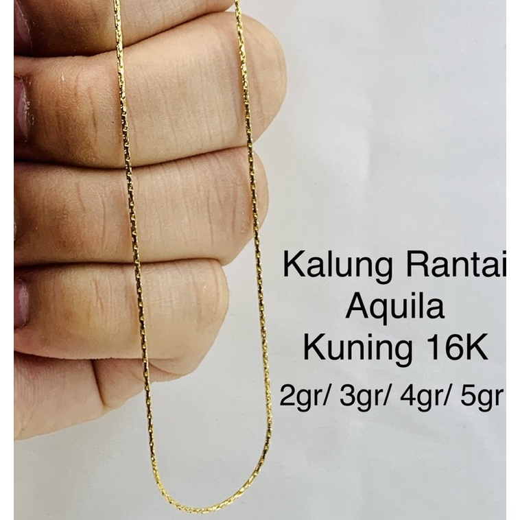 Kalung Rantai Emas Asli Model Aquila Kuning Kadar Mas 700 70% 16K 2 3 4 5 gr gram