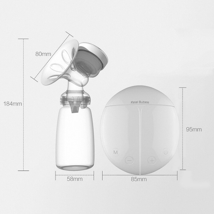 Real Bubee Pompa ASI Elektrik Double Ibu Menyusui USB Dgn Botol Susu