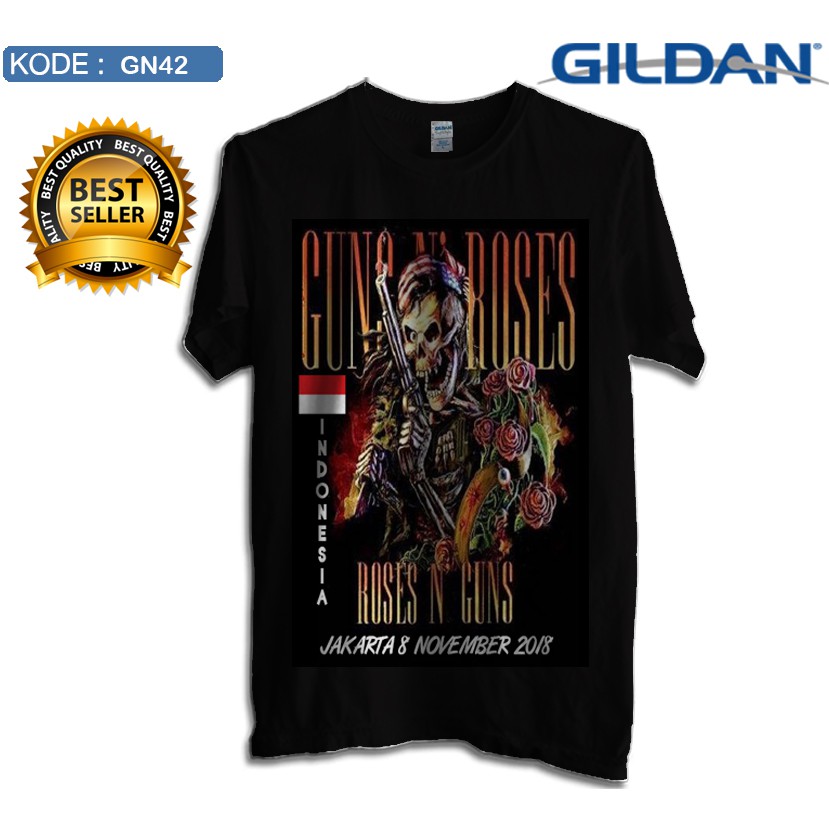 Kaos guns n roses konser jakarta 2018 original gildan softstyle gn42