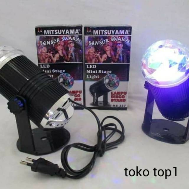 lampu disco sensor suara mitsuyama/  lampu disco stand/  sensor suara/led mini stage light