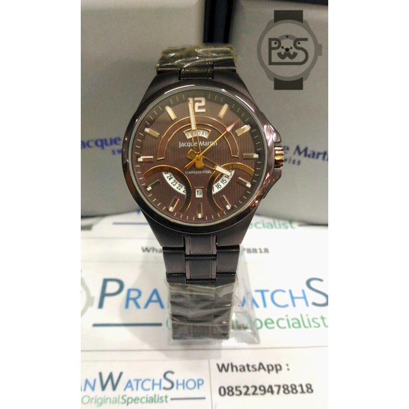 Jam Tangan Jacque Martin 3170 Ungu Rose Gold Pria Original Garansi Resmi 1 Tahun