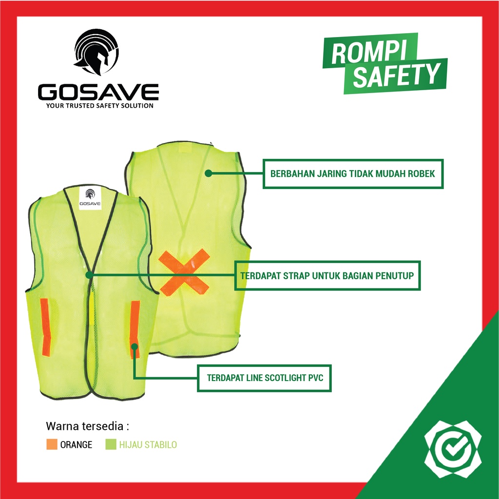 Rompi Safety Jaring X Scotlight Gosave