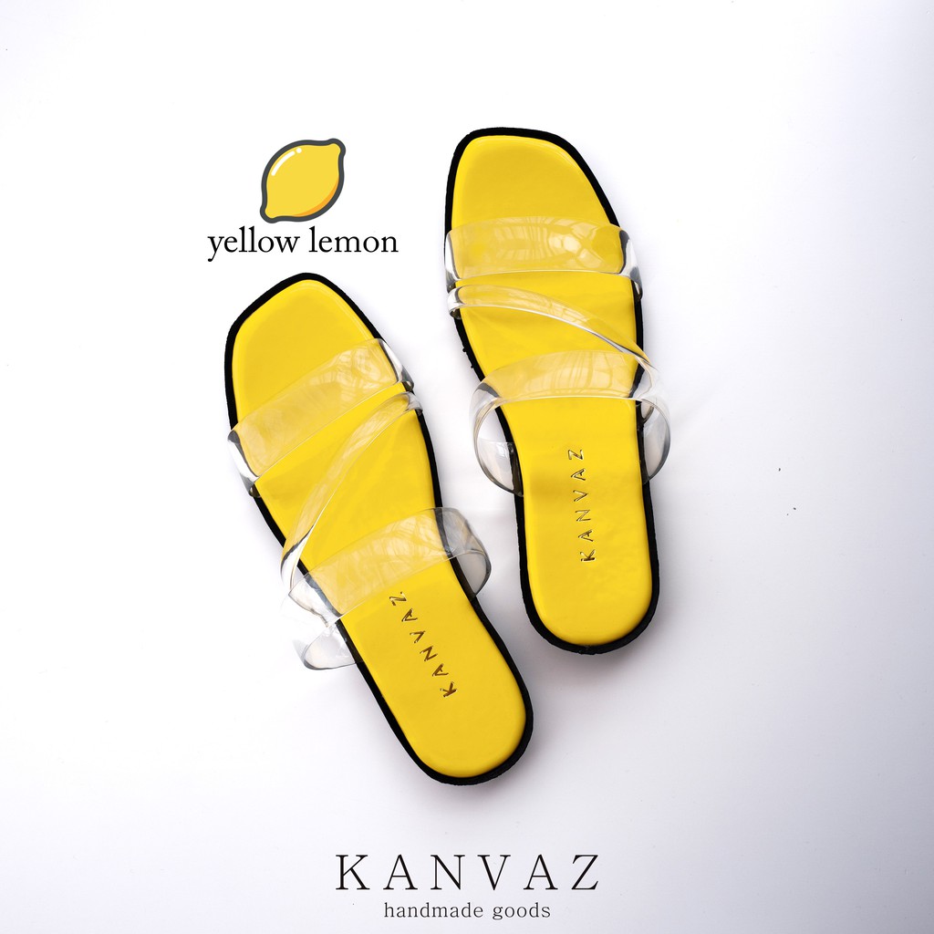 DIVA | SANDAL TEPLEK JELLY TRANSPARAN - SENDAL WANITA / Sandal Slop Cewek Murah-YELLOW LEMON