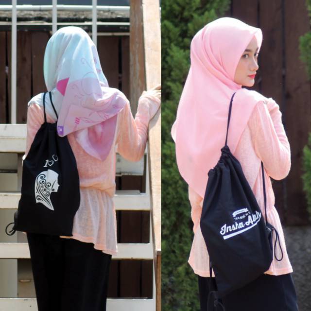 ( PART 23 STRINGBAG Drill ) TAS RANSEL SERUT drawstring bag SABLON Islamic Quotes || kiiyoomii ||