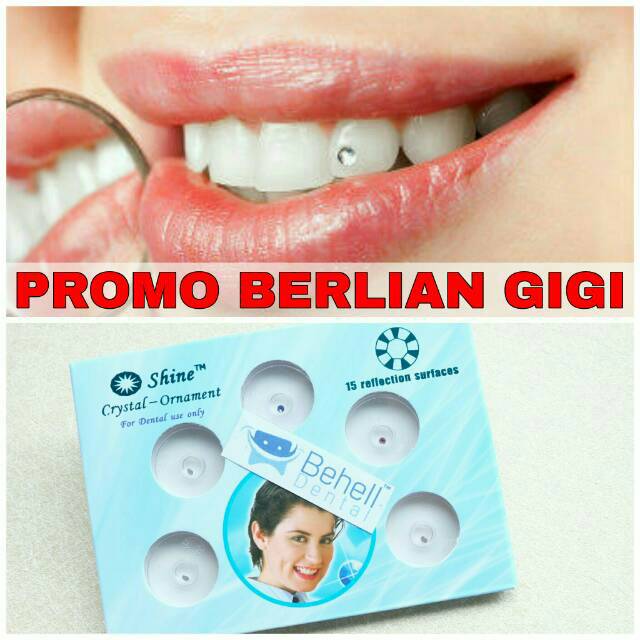 BERLIAN GIGI + LEM | Teeth Diamond Permata Shine Crystal | Dental Bening Clear Warna Warni isi 5