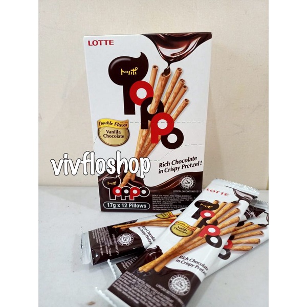 

Biskuit Pretzel Lotte Toppo Coklat Kemasan box (12 sachet x 17 gram)