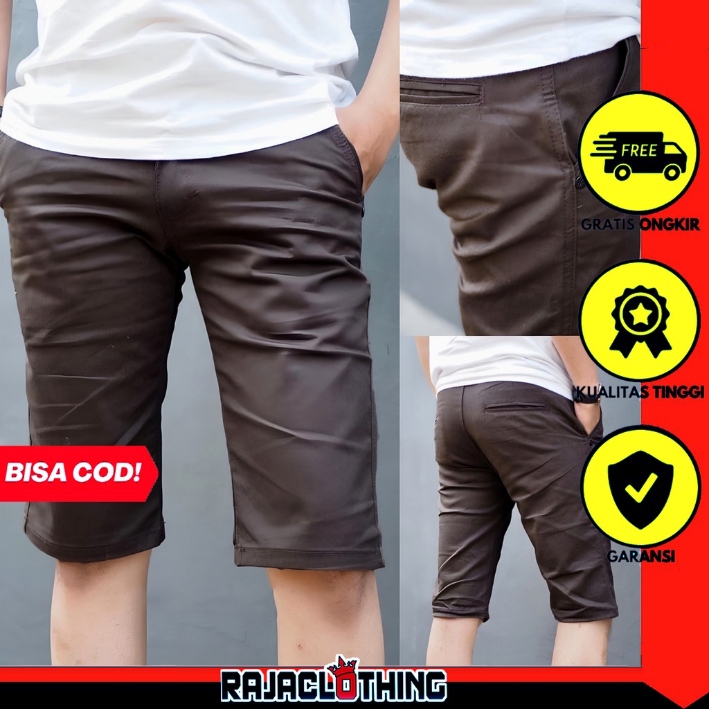 RCL - Celana Pendek Coklat Pria Cargo Kimpol Chino Termura Yangg Teraris Size JUMBO 27--34 S.M.L.XL