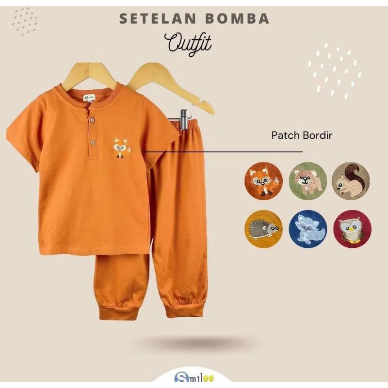 SETELAN BOMBA BORDIR SMILEE (BRP1518)