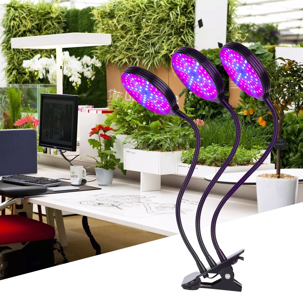 LED matahari buatan untuk tanaman dalam ruangan yang kurang sinar matahari agar tetap segar dan hidup Tanaman Matahari buatan Phytolamp Fitolamp Grow 3 Kepala 45W GL35 Full Spectrum LED Grow light ,DC5V USB WITH Clip,Grow Light for Indoor Plants