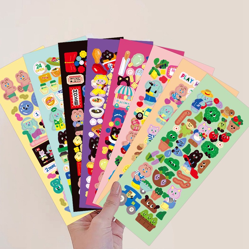 Kreatif baru Korea Beruang stiker lucu kartun life stiker kecil gaya Korea jurnal dekorasi goo stike