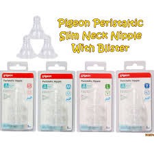 PIGEON MURAH PERISTALTIC SLIM NECK NIPPLE 3 BLISTER / NIPPLE STRETCHABLE /  NIPPLE SML&amp;Y DOT LEMBUT