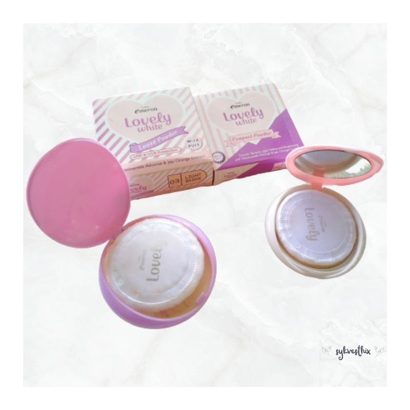 Emeron Lovely Bedak Tabur & Bedak Padat | Loose Powder & Compact Powder