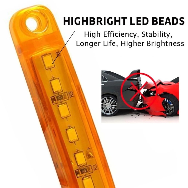 [1 Pcs Car Warning Side Light 24V LED Lights ] [Car Truck Marker 9 LED Strip Waterproof  Lamp]