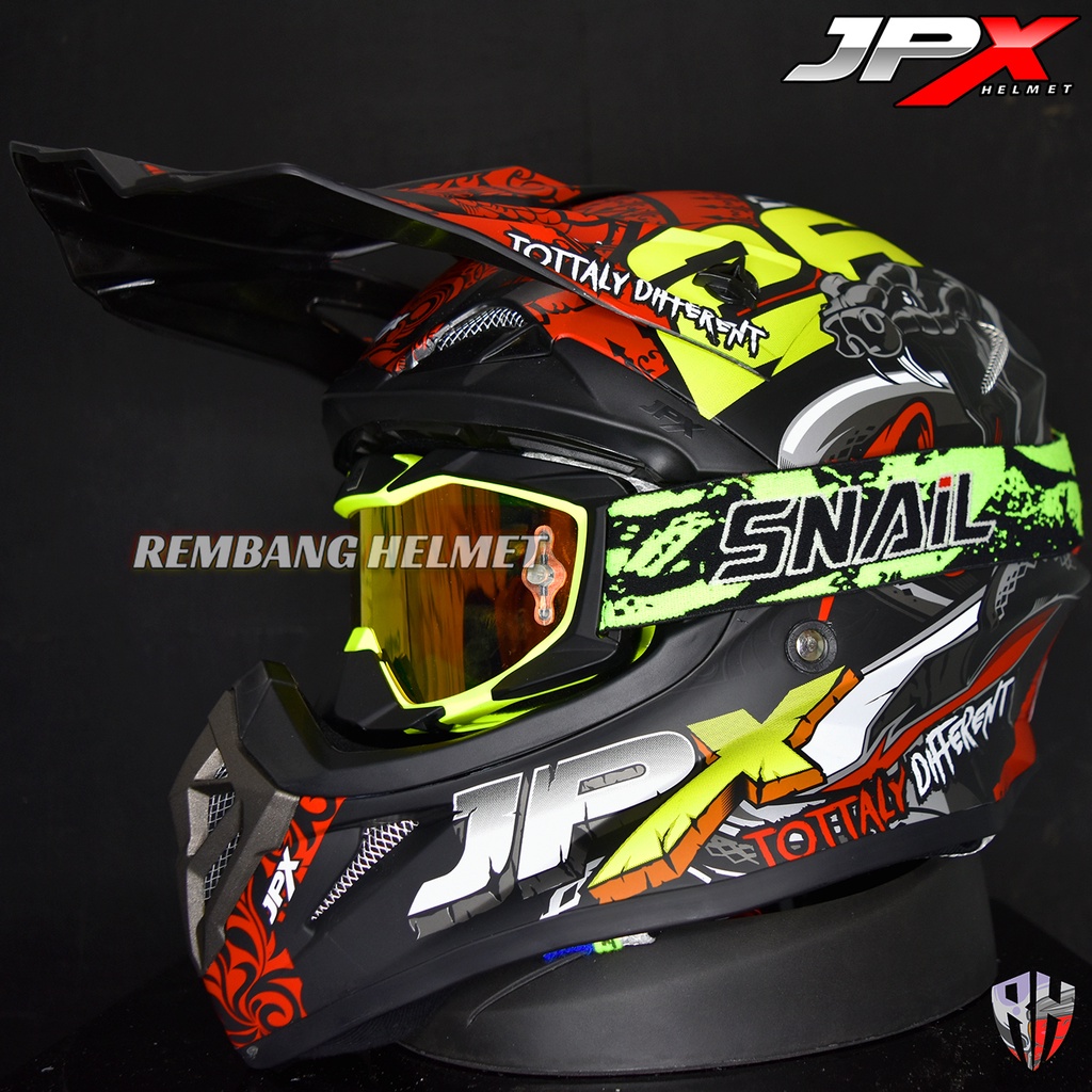 HELM JPX CROSS_FOX1 X16 - BLACK DOFF PAKET GANTENG GOOGLE SNAIL HELM JPX KLX ORIGINAL HELMET MOTO TRAIL SUPERMOTO HELM FULL FACE MOTO CROSS TERBAIK TERMURAH-MX36 STABILLO/RED