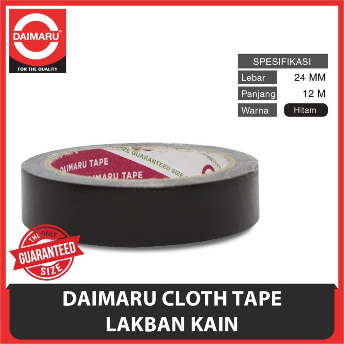 

Daimaru Cloth Tape Lakban Kain Warna Hitam 24 mm x 12 meter