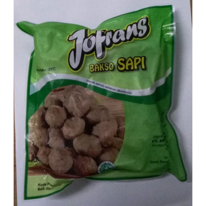 

Jofrans Bakso Sapi, Berat 500 Gr, Isi 50 Pcs