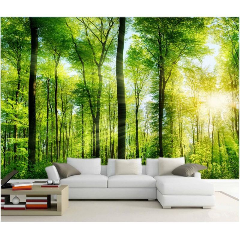 WALLPAPER CUSTOM HUTAN SEJUK 3D , WALLPAPER DINDING HUTAN ASRI 3D , WALLPAPER PEMANDANGAN HUTAN 3D